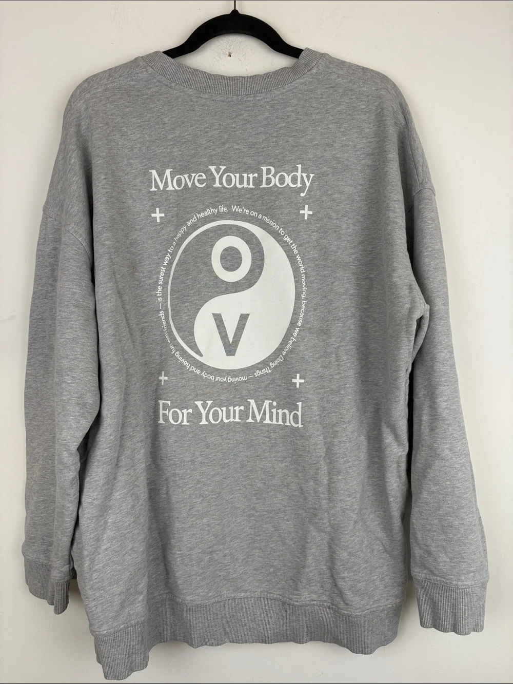 Outdoor Voices Move Your Body For Your Mind Graphic Sweatshirt Gray XL